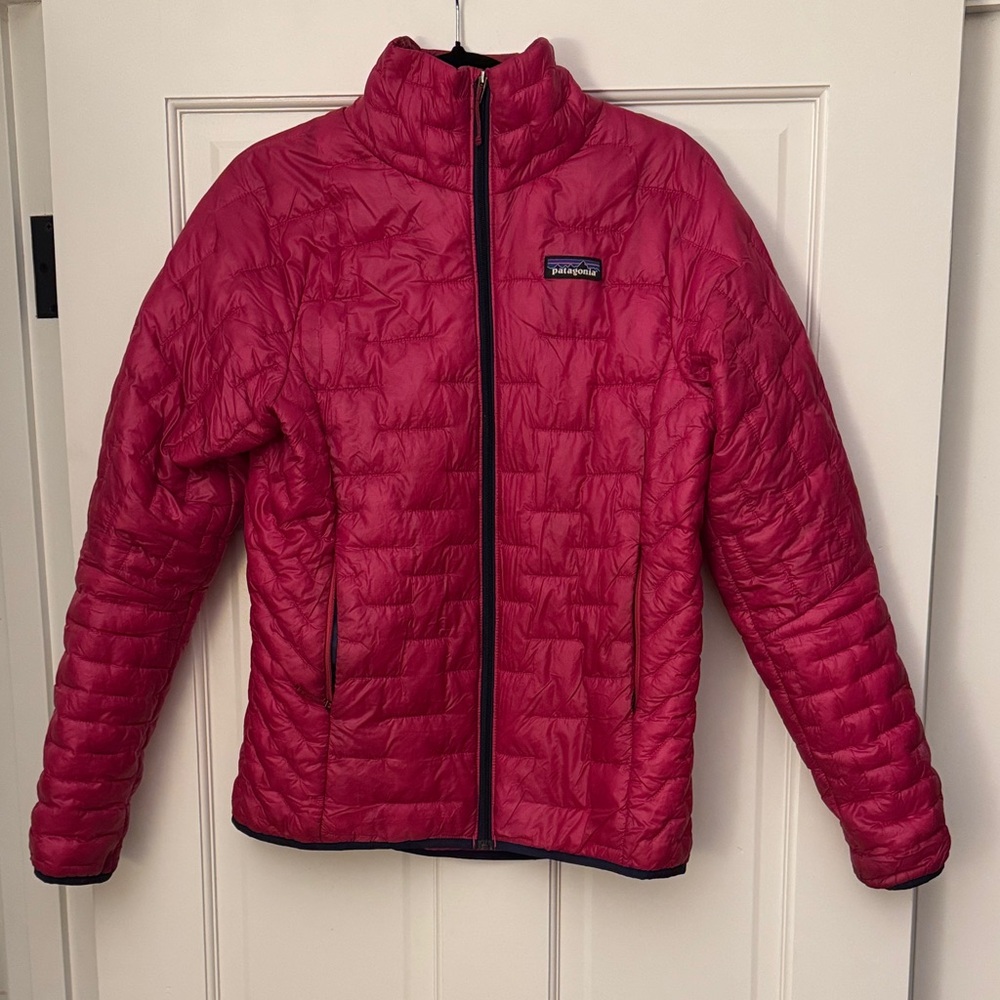 Patagonia Pink Micro Puff Full Zip Puffer Jacket